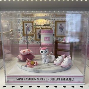 Mini Fashion Series 3 Rare Accessory Set - Pink MF Purse, Cat & Sneakers